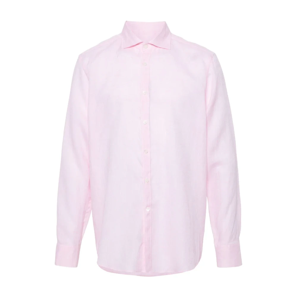 Canali Casual Shirts Pink Heren