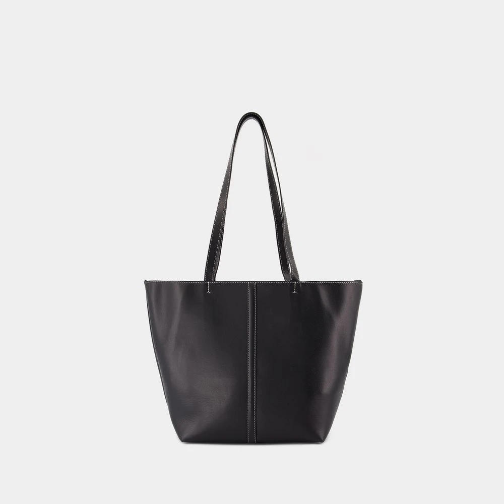 Vanessa Bruno Zwarte Leren Shopper Tas Black Dames