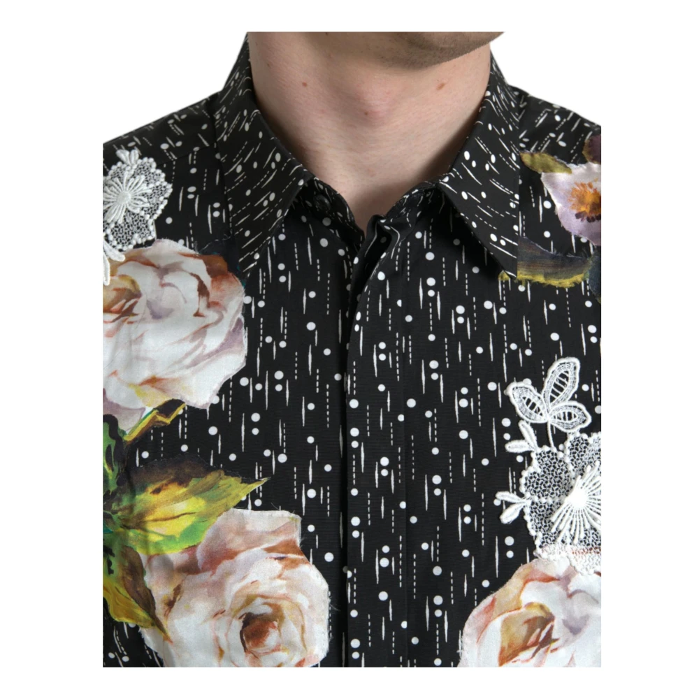 Dolce & Gabbana Bloemen Katoenen Slim Fit Overhemd Multicolor Heren