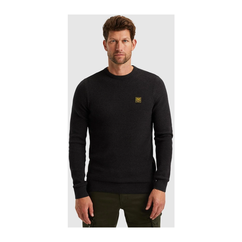 PME Legend Gestructureerde katoenen trui Black Heren