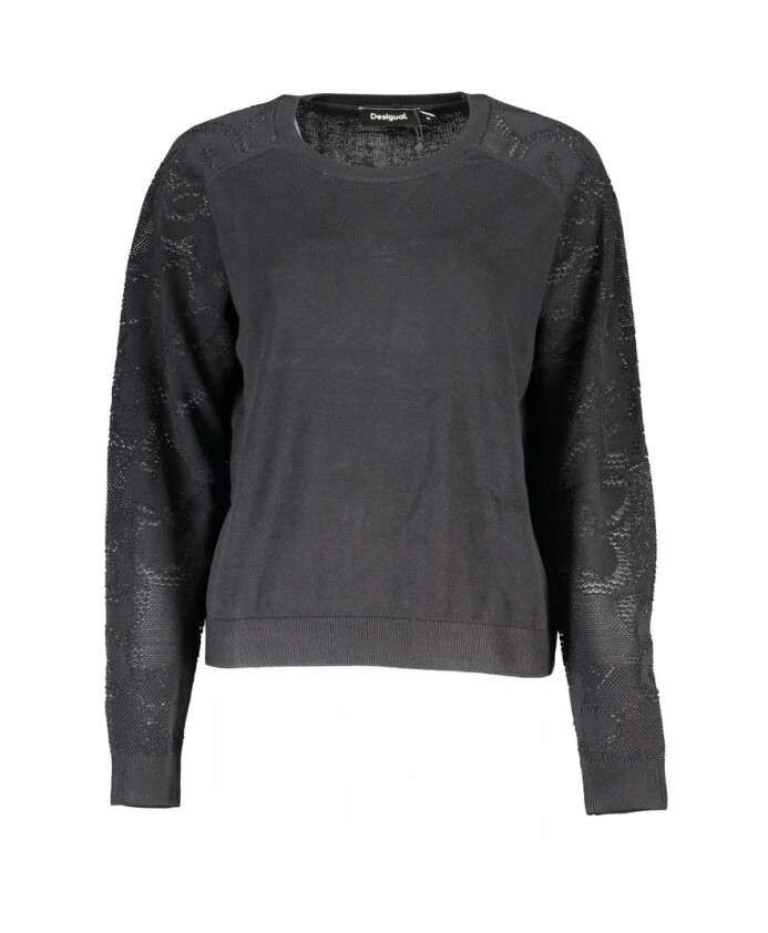 pull-en-coton-noir-col-rond-details-contrastes
