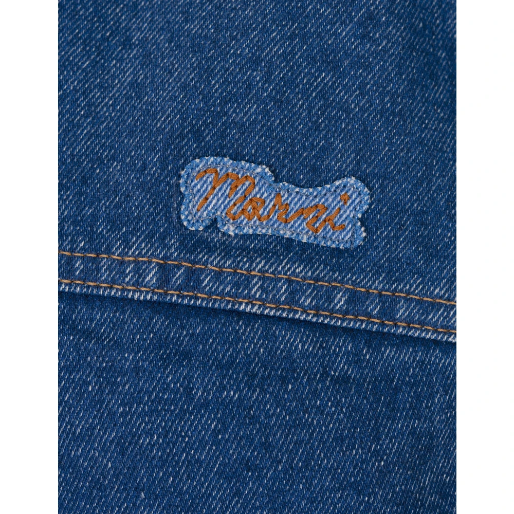 Marni Blauwe Denim Jas Cocoon Stijl Blue Dames