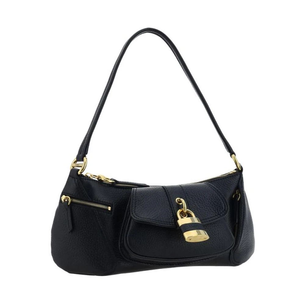 Chloé Stijlvolle leren schoudertas met rits Black Dames