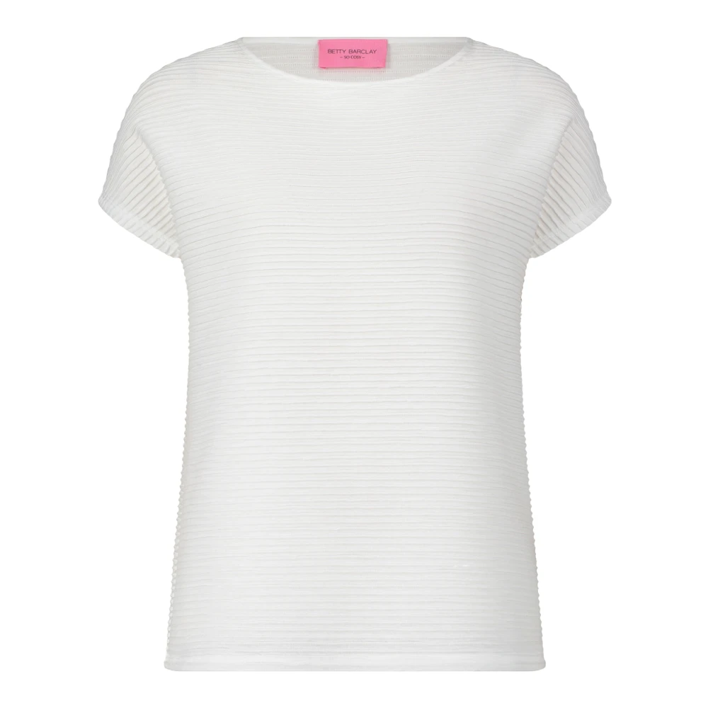 Betty Barclay Geribbeld Casual Shirt met Structuur White Dames