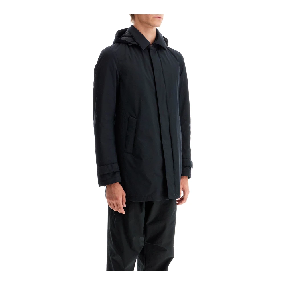 Herno Waterdichte Gewatteerde Carcoat in Gore-Tex 2L Black Heren