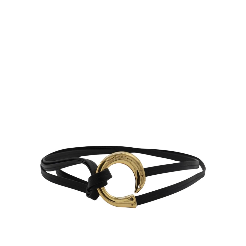 BOTTEGA VENETA レザー ベルト ゴールドバックル Bottega Veneta Leather Double-strap Belt with Gold-toned