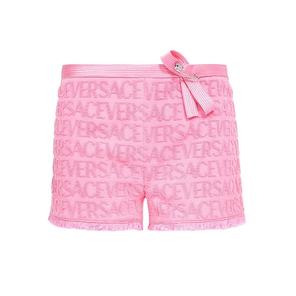 Versace Terry Cloth Beach Cover-Up Shorts Pink Dames