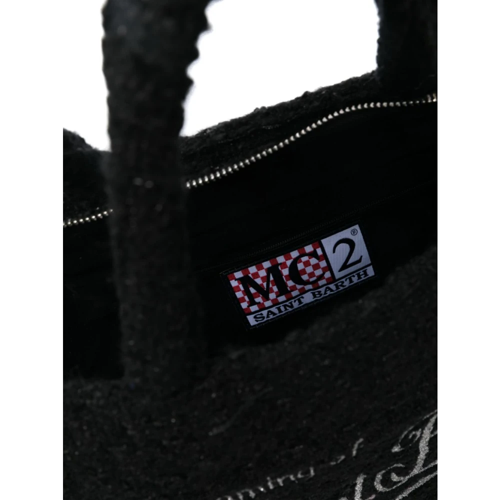 MC2 Saint Barth Zwarte Tweed Top Handtas Black Dames