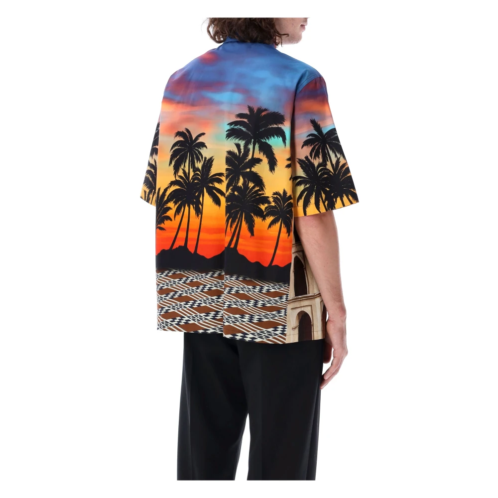 Fendi Tropische Zonsondergang Zomer Shirt Multicolor Heren