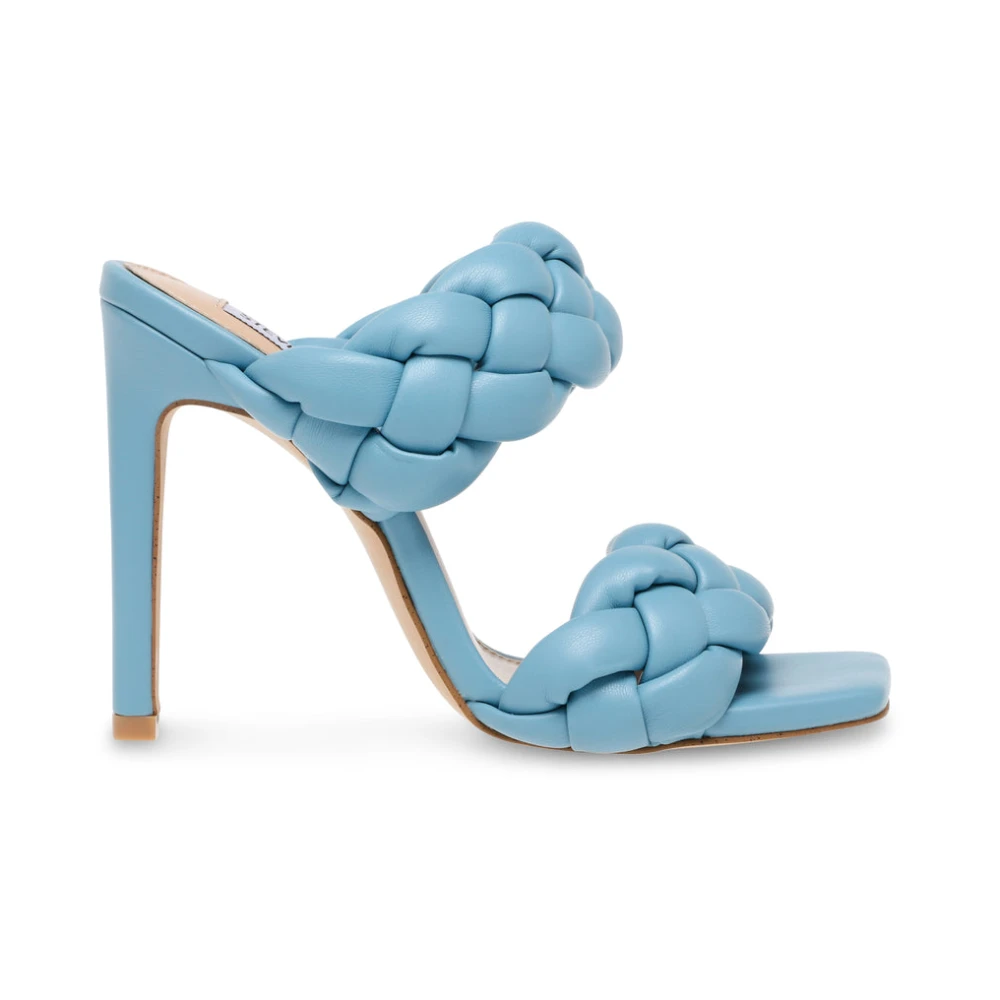 Steve Madden Blue Heeled Mules, Female, 3 Uk, Braided High Heel Sandals