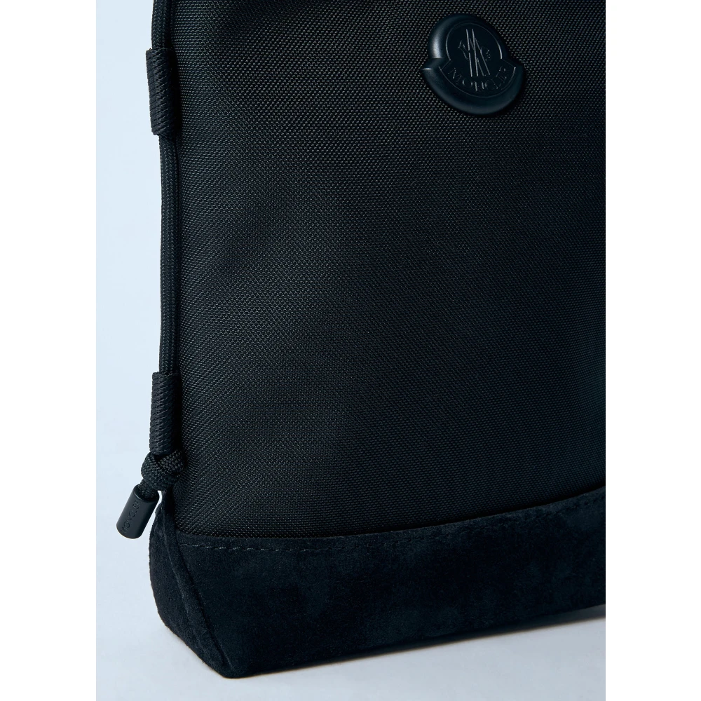 Moncler Logo Patch Crossbody Telefoon Pouch Black Heren