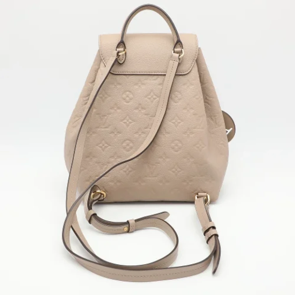 Louis Vuitton Vintage Pre-owned Leather backpacks Beige Dames
