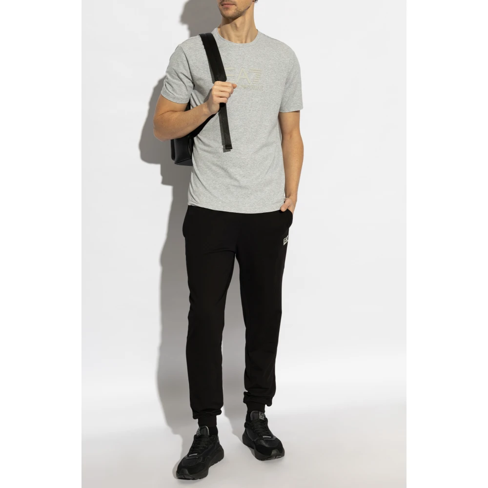 Emporio Armani EA7 T-shirt met logo Gray Heren