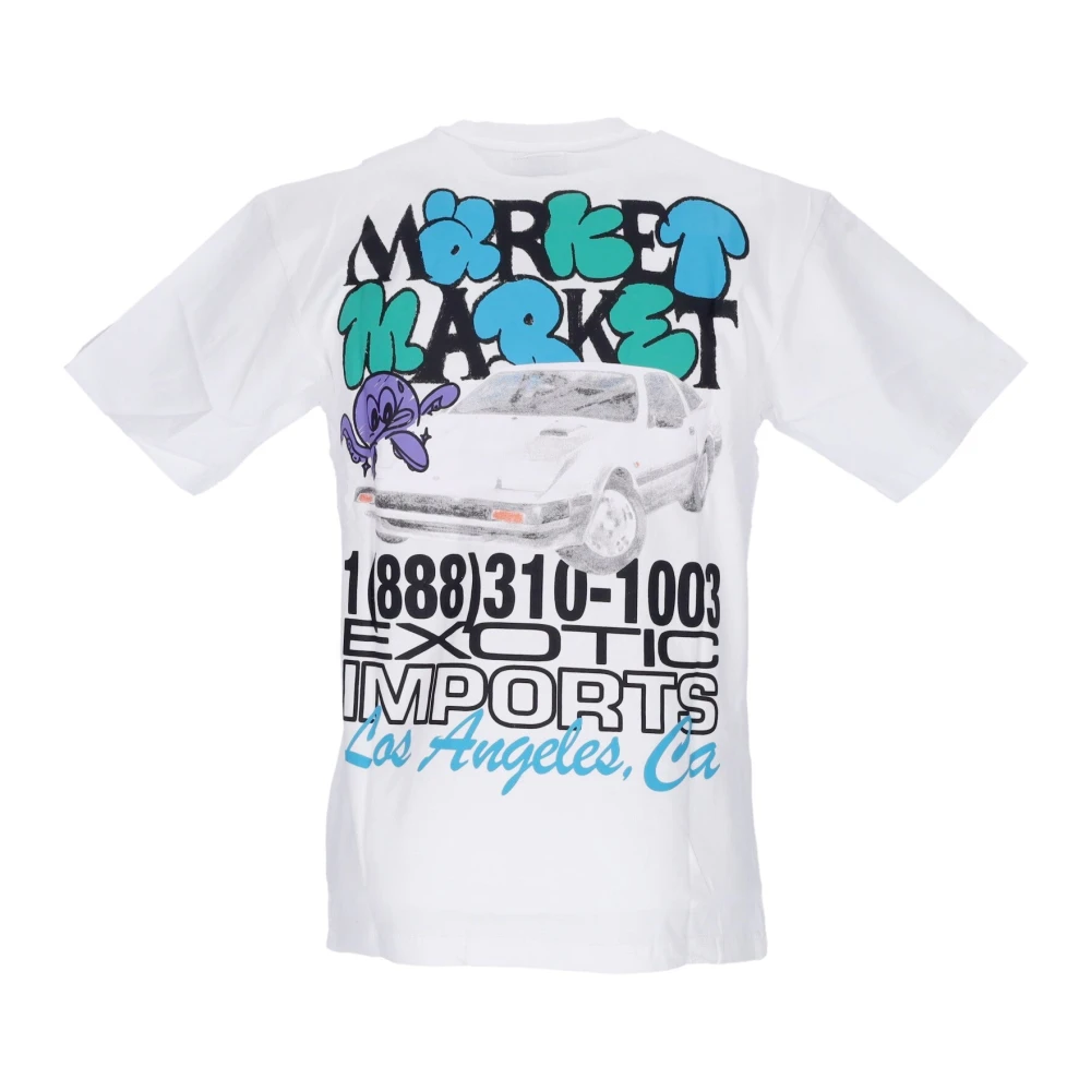 Market Exotische Auto Print Witte Tee White Heren