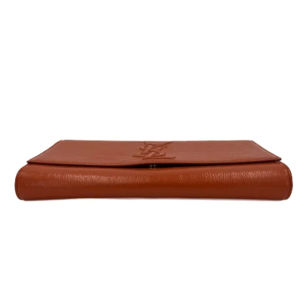Yves Saint Laurent Vintage Pre-owned Leather clutches Orange Dames