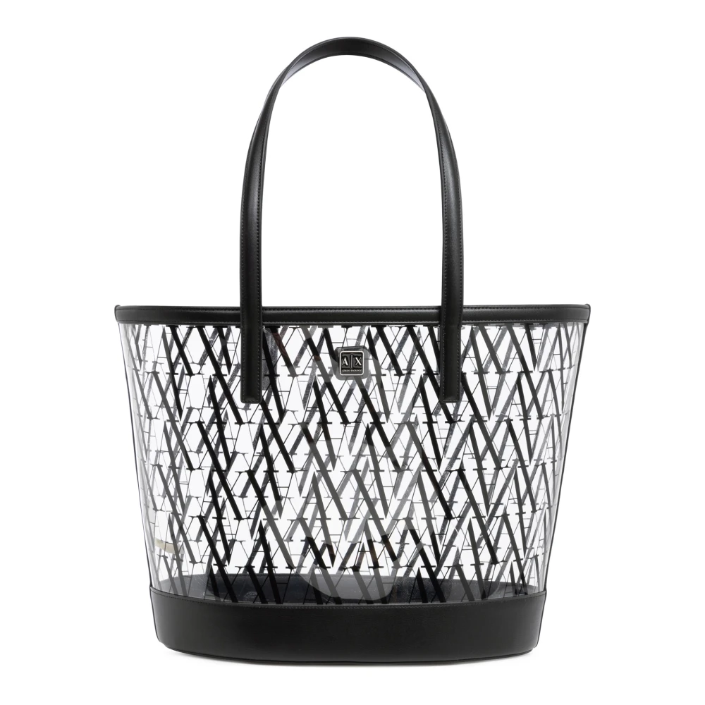 Armani Exchange Women's Black Multicolour Logo Bucket Bag