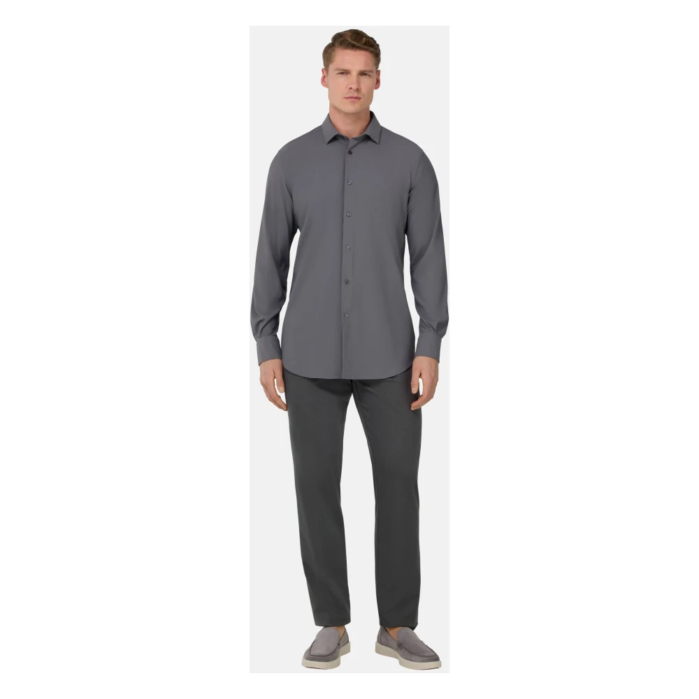 Boggi Milano Stretch Katoen TENCEL? Broek Black Heren