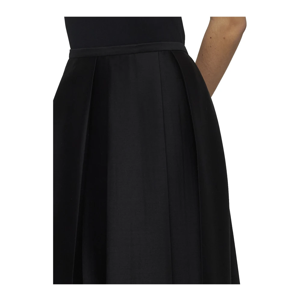 TotêMe Wijdvallende Zwarte Rok Twinflower Silhouet Black Dames
