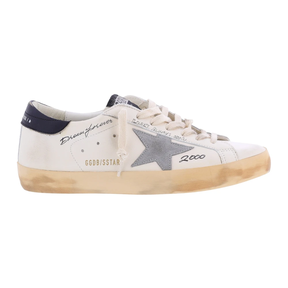 Golden Goose Wit Zilver Super Star Nappa Bovenwerk Suède Handtekening White Heren