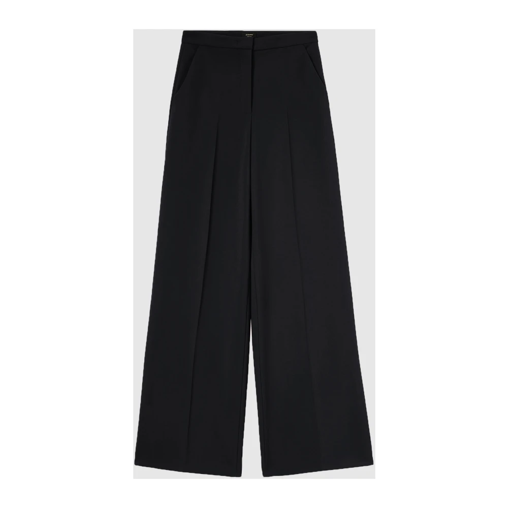 pinko Elegante Palazzo Broek in Stretch Crepe Black Dames