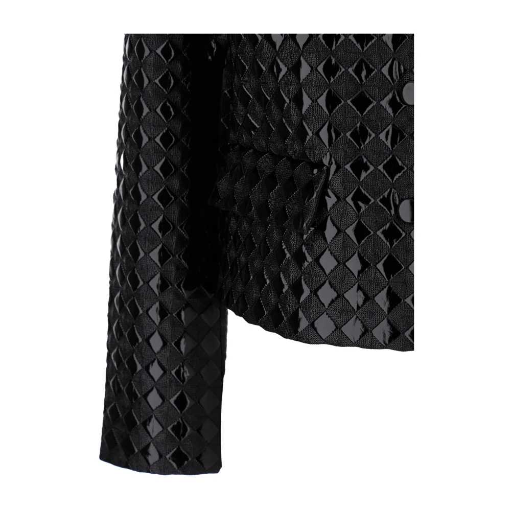 pinko Leopardi Zwarte Jas Black Dames