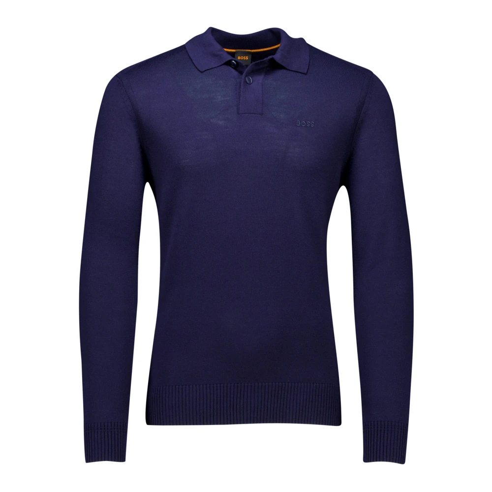 Hugo Boss Donkerblauw Polo Shirt Lange Mouw Blue Heren