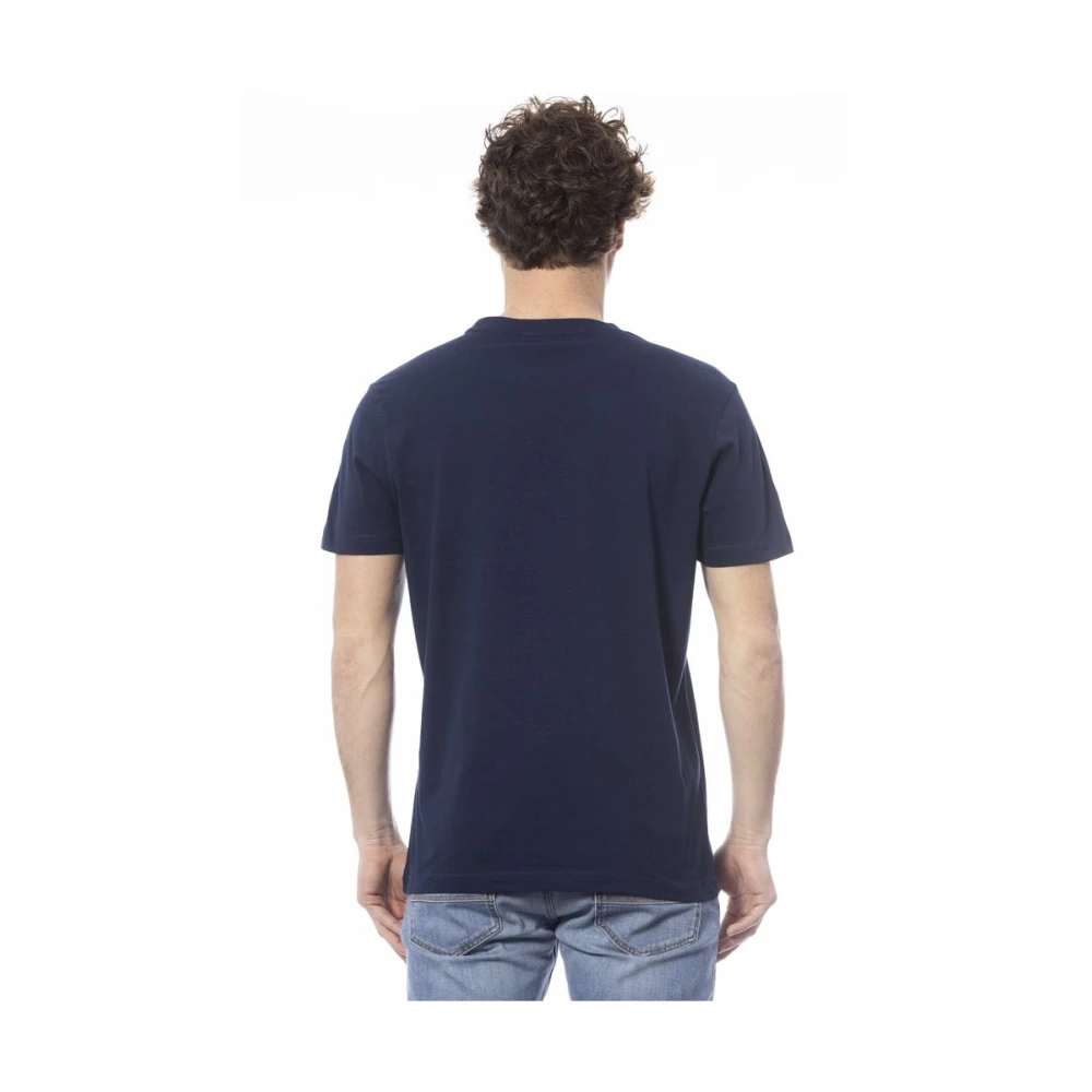 Invicta Blauw Katoen Logo Print T-Shirt Blue Heren