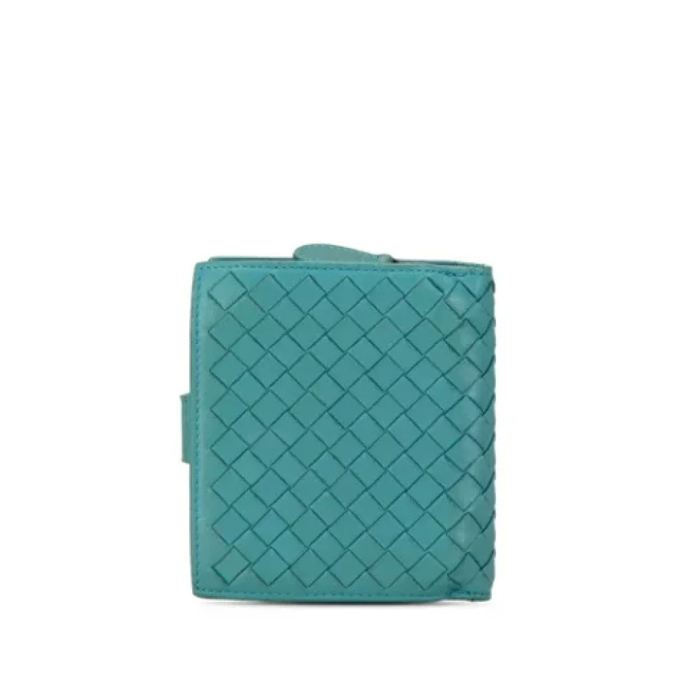 Bottega Veneta Vintage Pre-owned Leather wallets Blue Dames