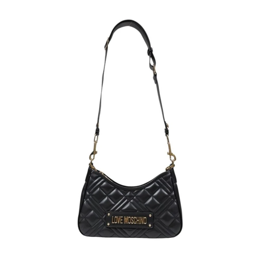 Love Moschino Zwarte Polyethyleen Handtas Elegant Ontwerp Vrouwen Black Dames