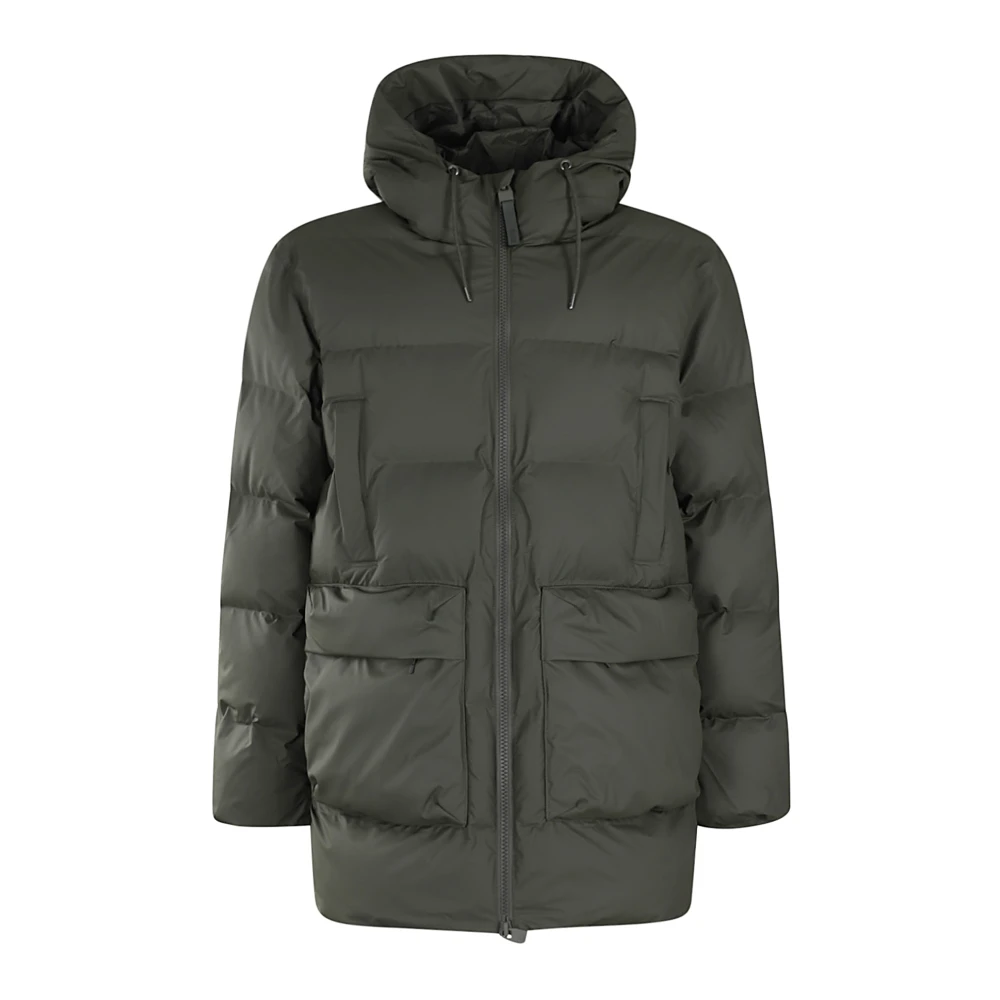 Rains Alta Puffer Cargo Jacket Green, Herr