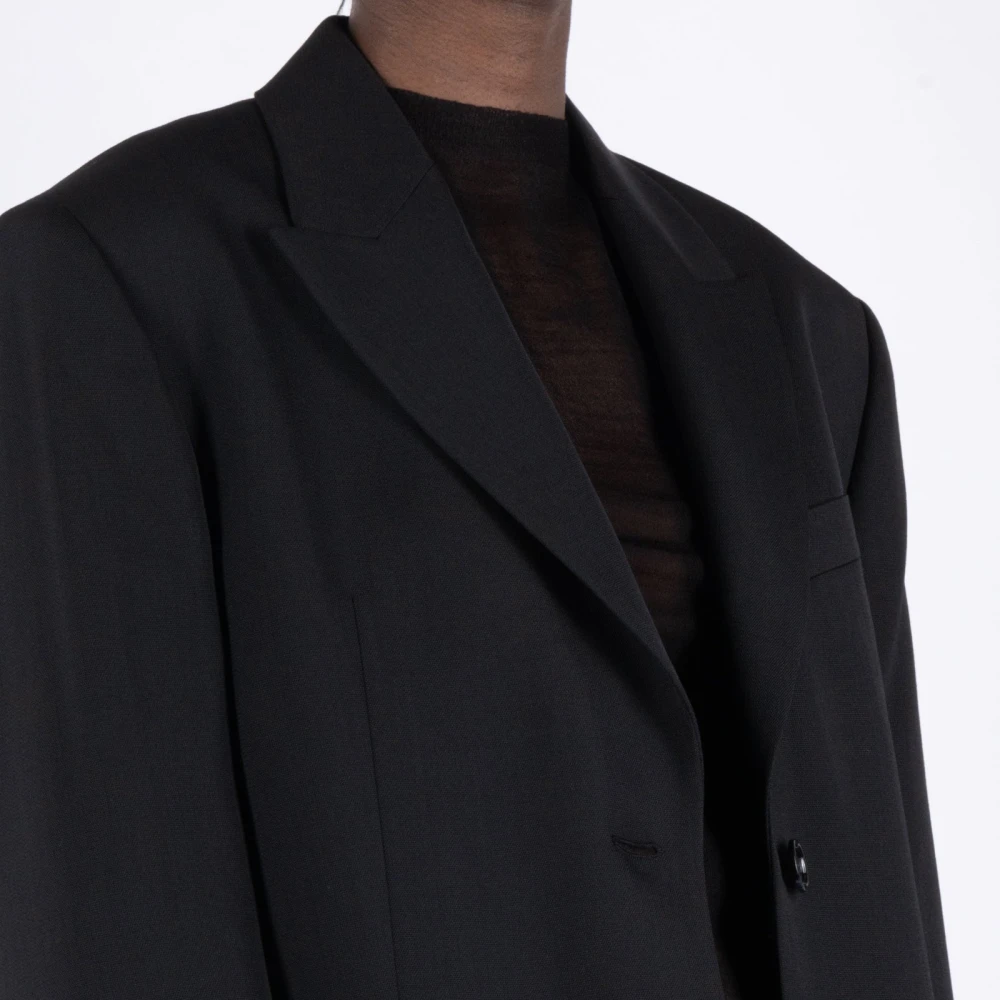 Acne Studios Regular Fit Jas Ah0252 Zwart Black Dames