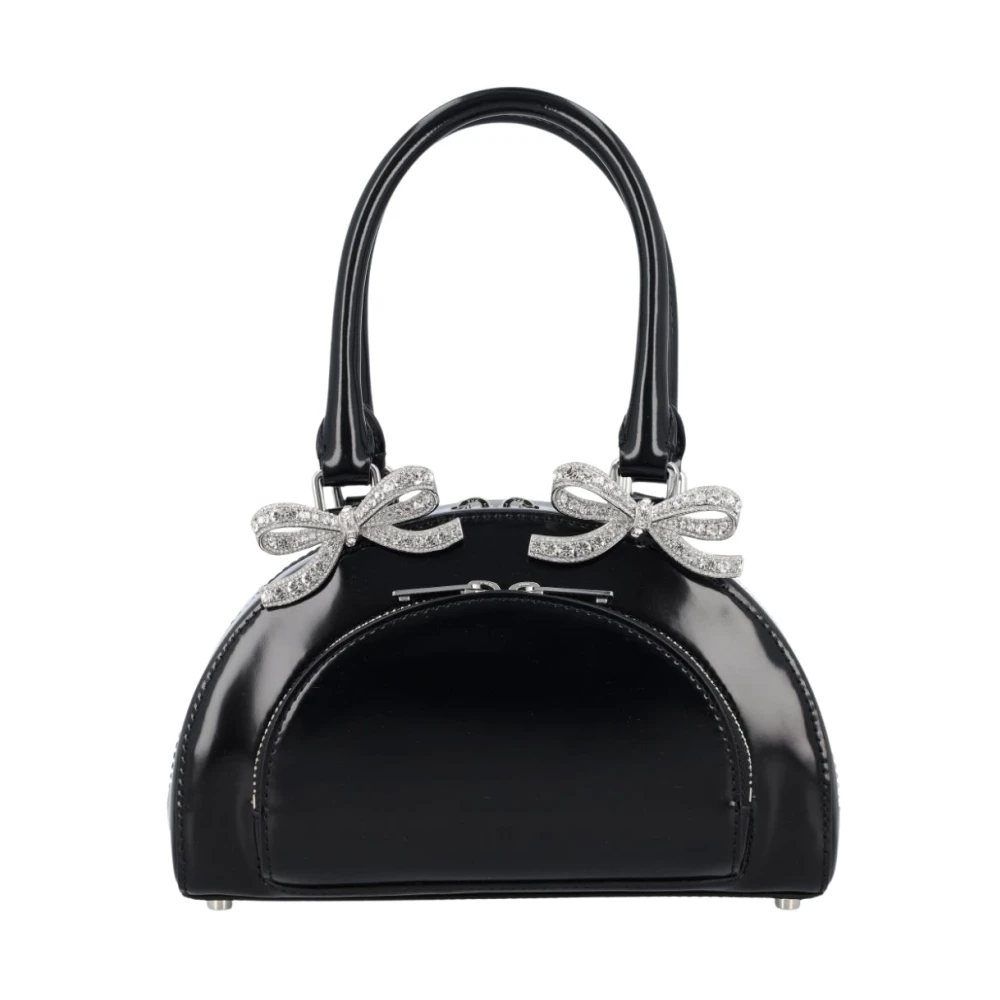 Self Portrait Zwarte Tote Tas met Kristalversierde Strikken Black Dames