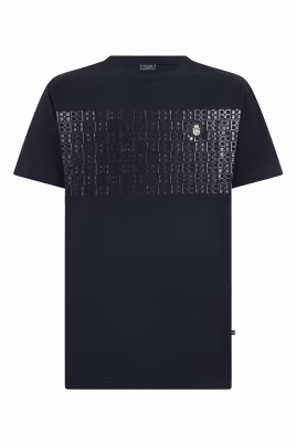 okragly-t-shirt-z-dekorem-w-paski-i-monogramem