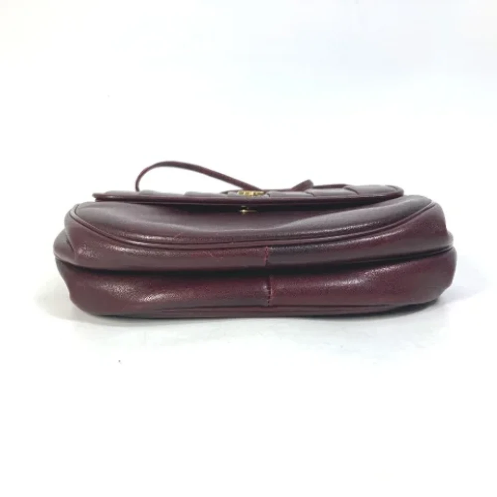 Dior Vintage Pre-owned Leather shoulder-bags Red Dames