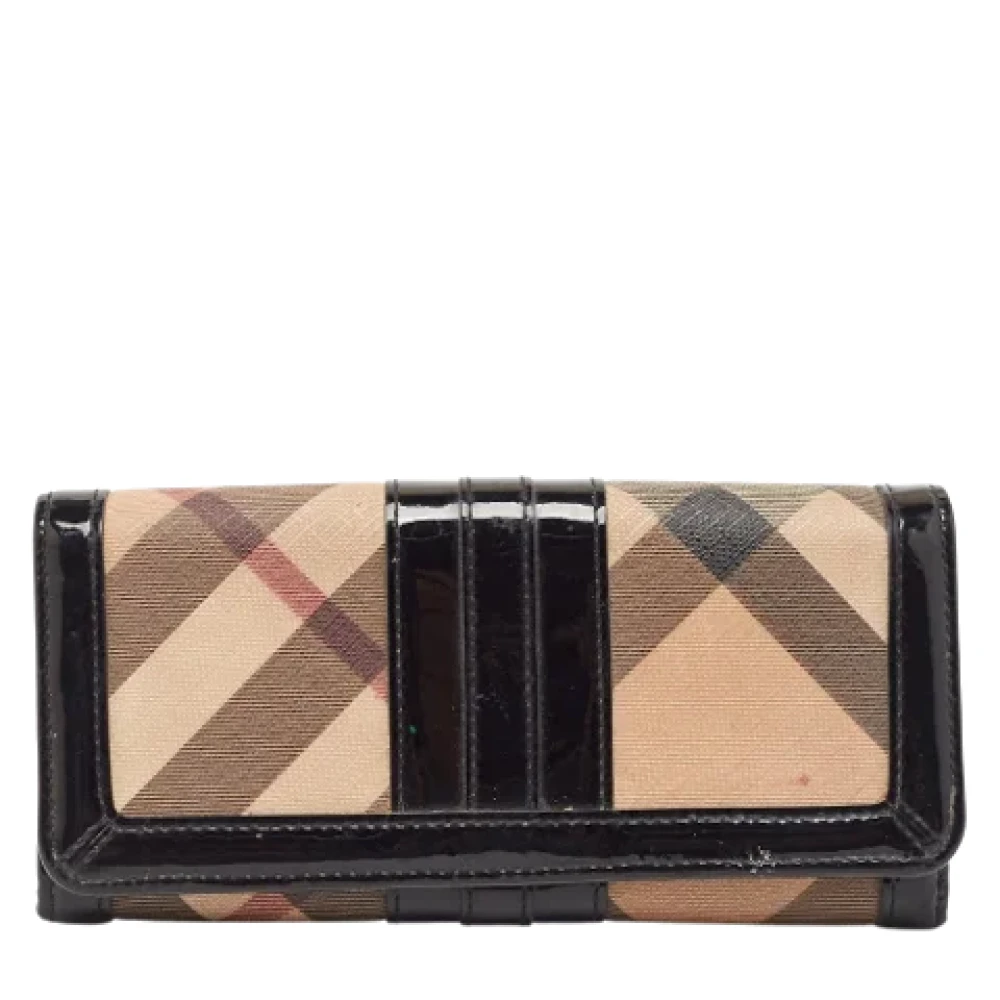 Burberry Vintage Pre-owned Coated canvas wallets Beige Dames