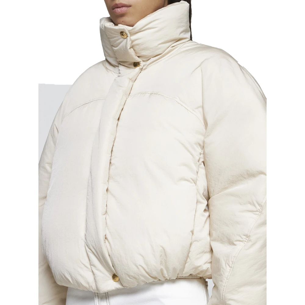 Jacquemus Korte Gewatteerde Nylonjas White Dames