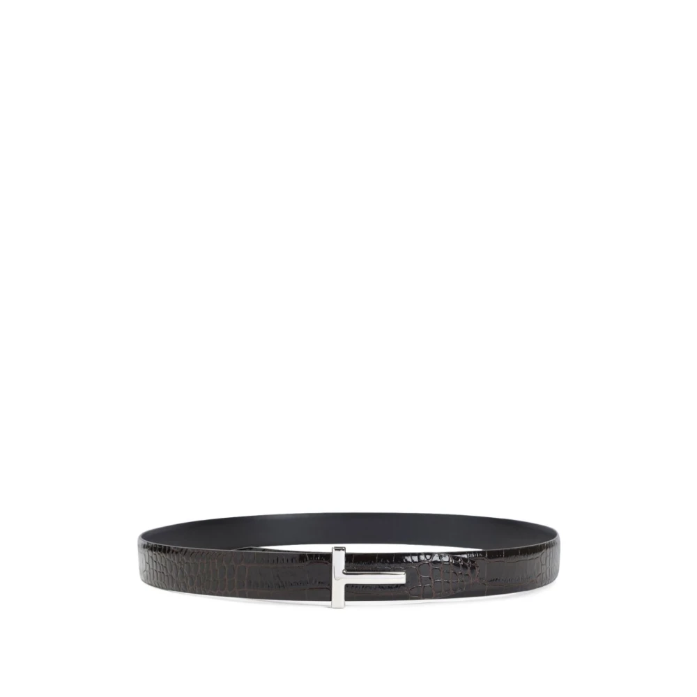 Tom Ford Men's Brown Belts, 105 Cm, Reversible Crocodile Leather Belt