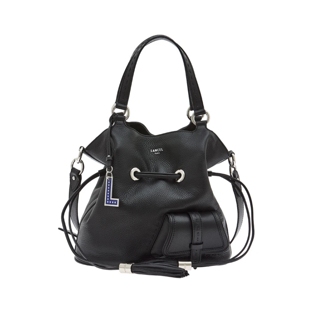 Lancel 1Er Flirt Zwarte Leren Bucket Tas Black Dames