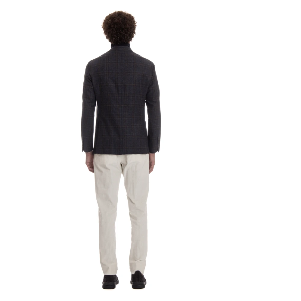 Barba Wol Kasjmier Jas Drie Knopen Multicolor Heren