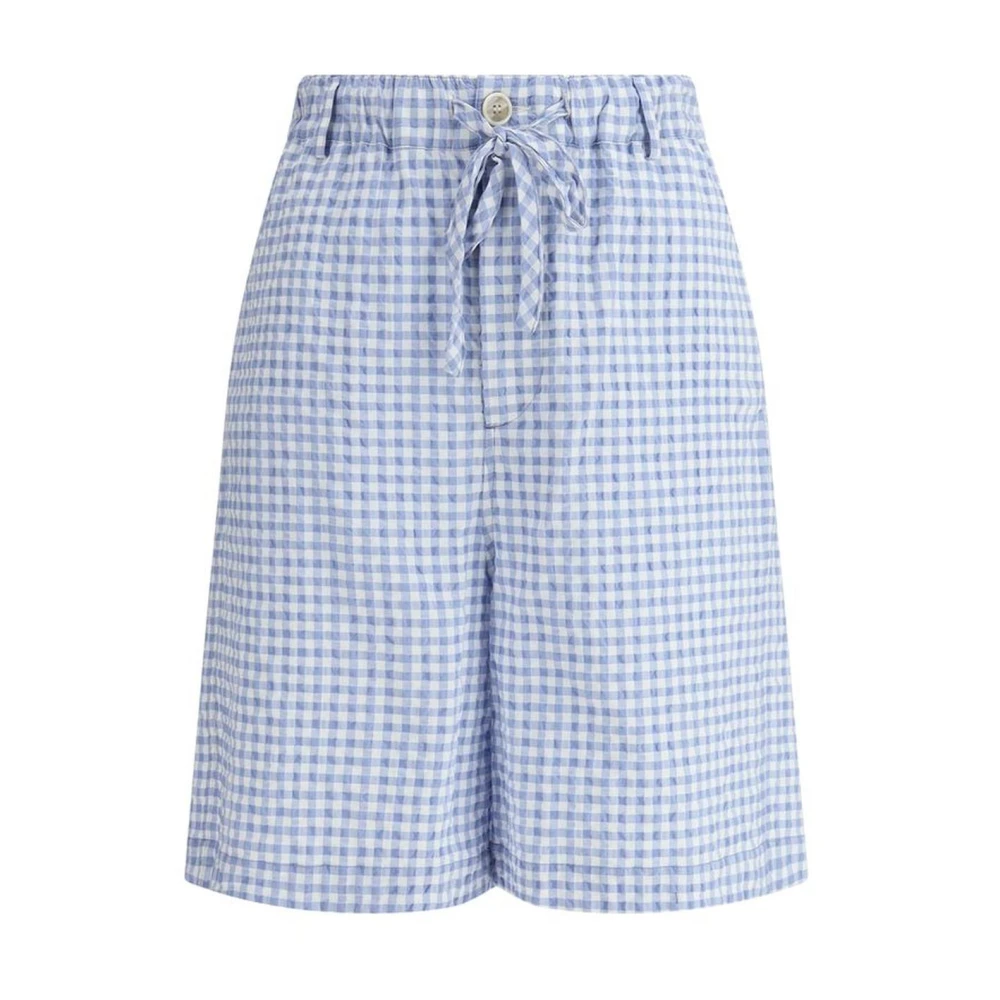 Marni Katoenen Vichy Shorts met Verstelbare Pasvorm Blue Heren