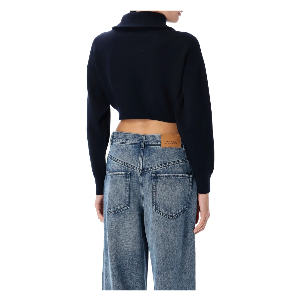 Isabel Marant Étoile Midnight Blue Gebreide Rits Vest Blue Dames