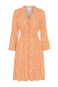robe-courte-orange-a-fleurs