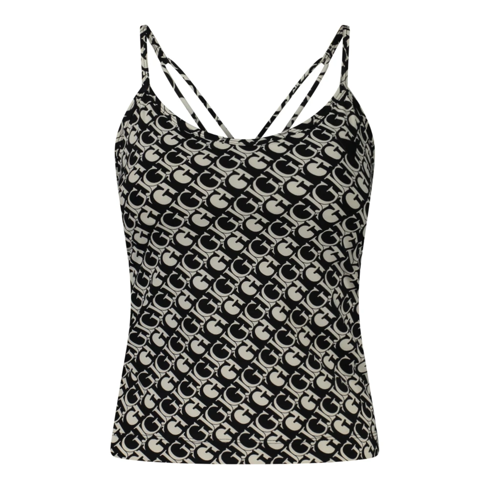 Guess Zwarte Gekruiste Band Tanktop Black Dames