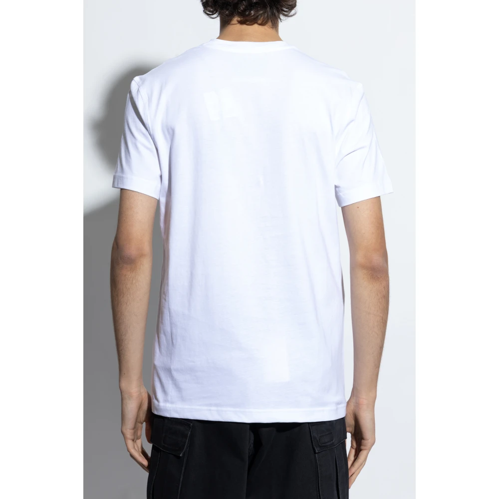 Moschino T-shirt met geborduurd logo White Heren