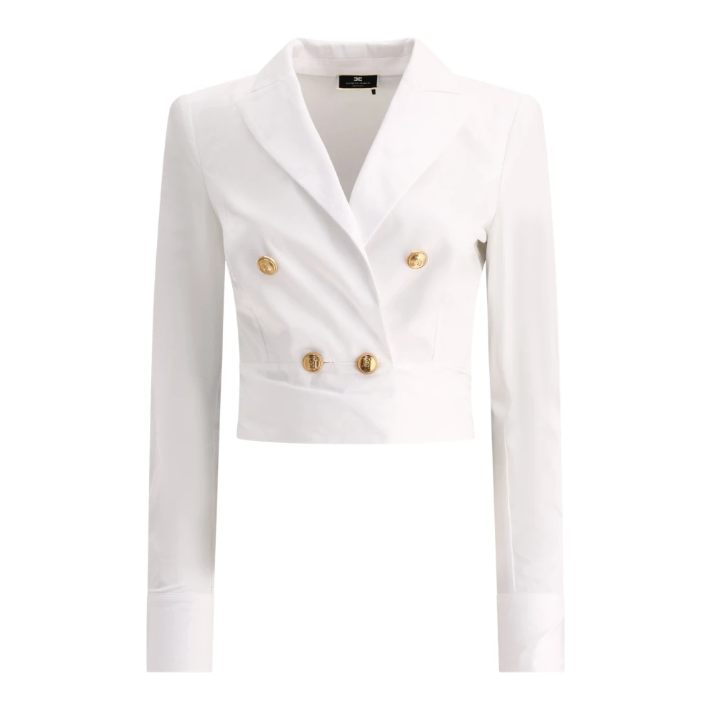 Elisabetta Franchi Katoenen overhemd met ceintuur regular fit White Dames