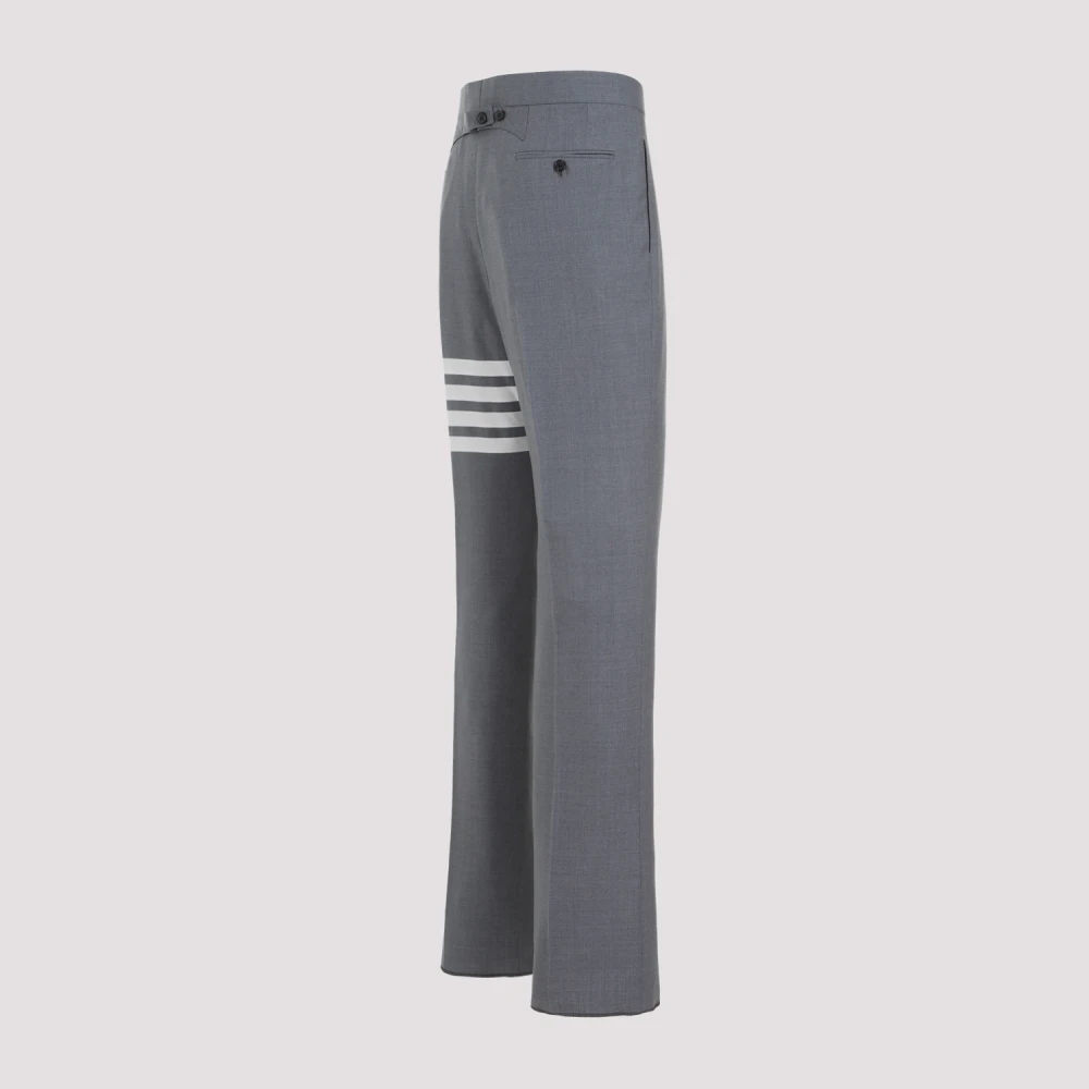 Thom Browne Grijze wollen broek met kenmerkende strepen Gray Heren