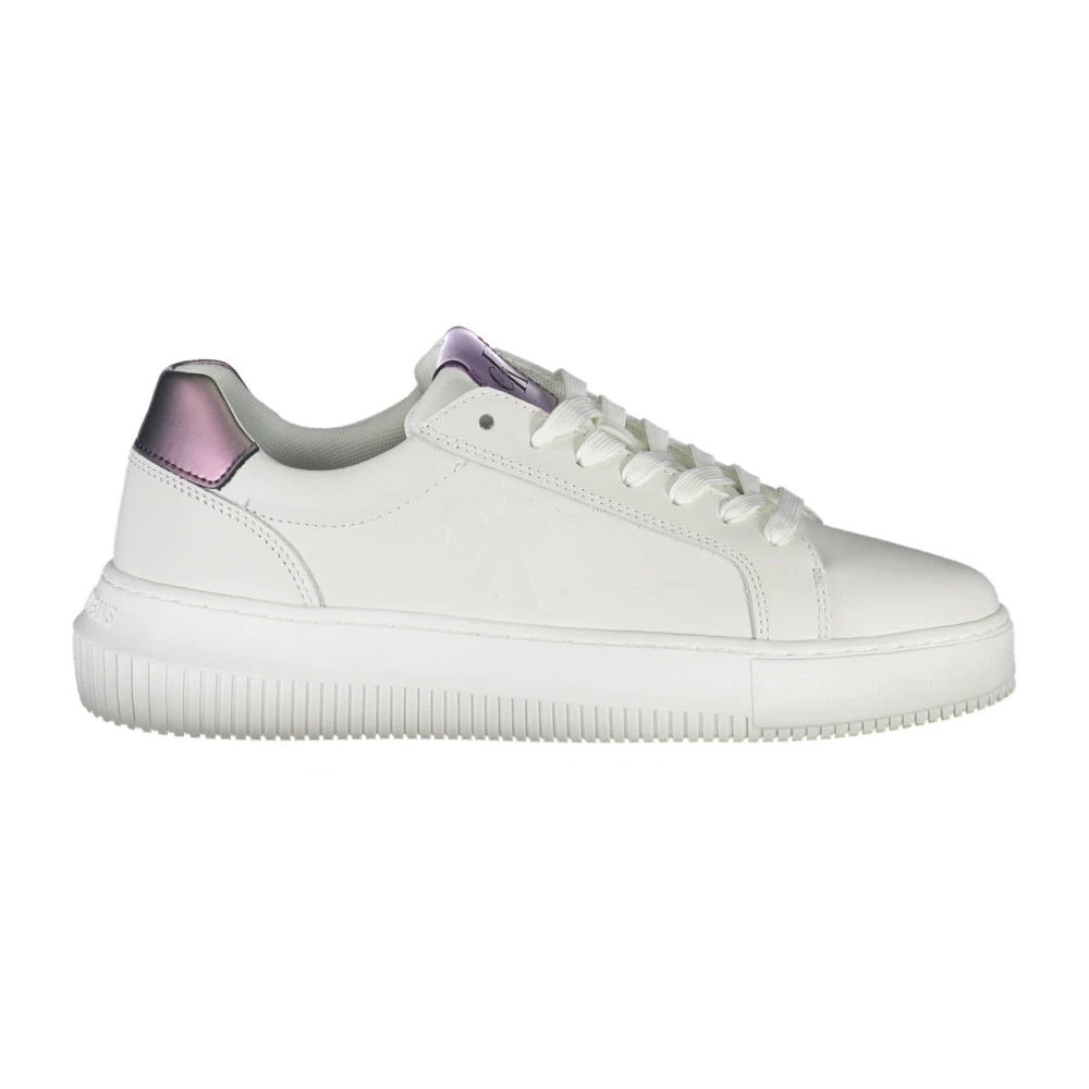 Calvin Klein Women's White Sneakers, 8 Uk, Sporty Trainers With Contrast Details