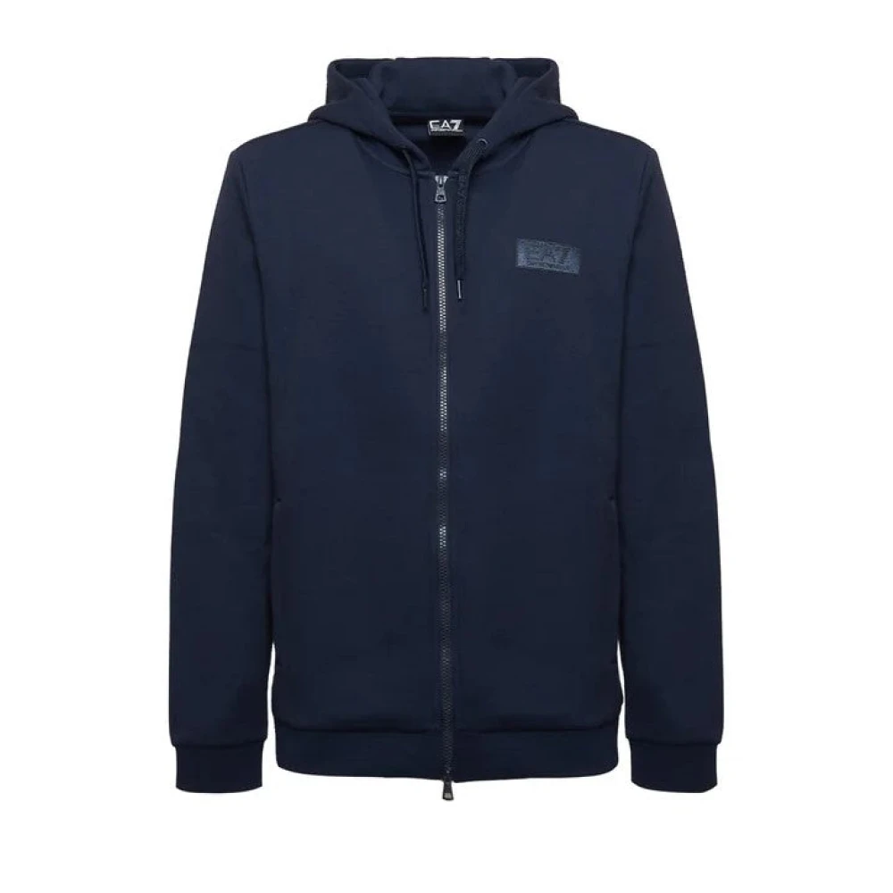 Emporio Armani EA7 Blauwe Rits Hoodie Aw24 Blue Heren