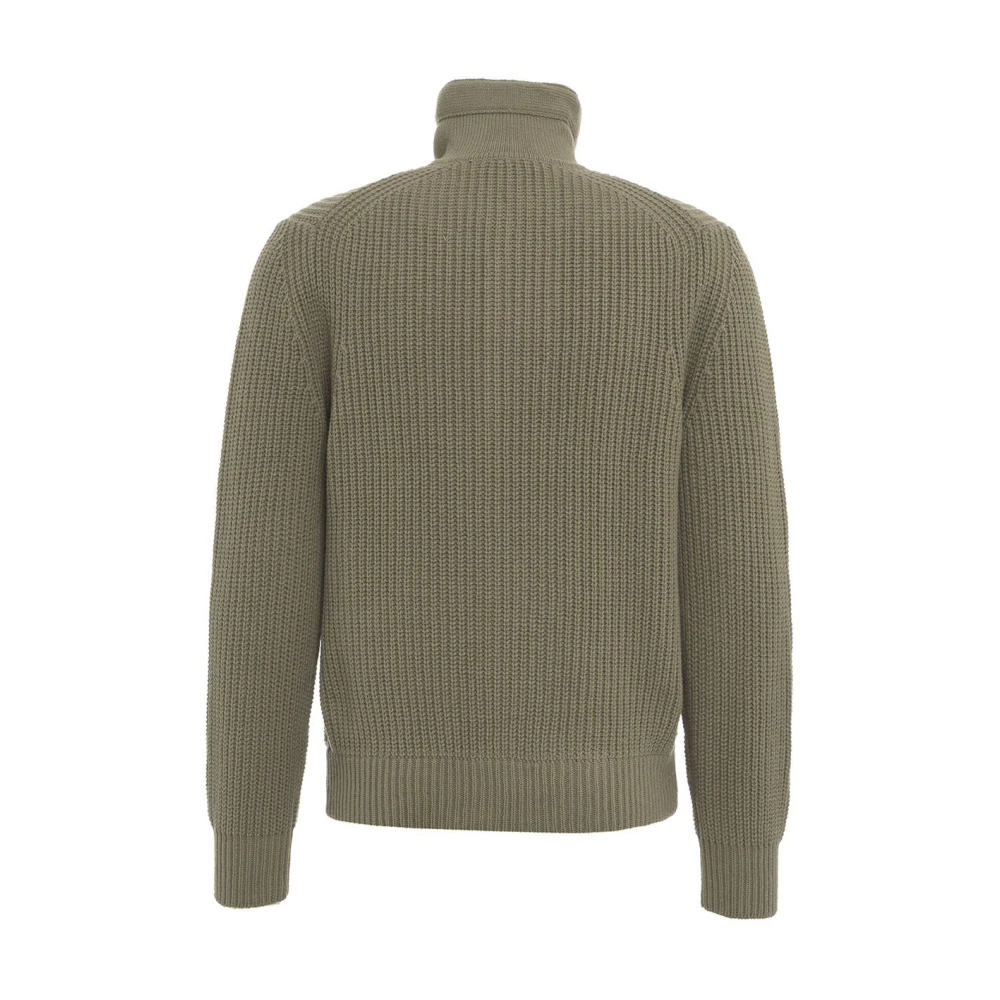 Paolo Pecora Groene Gebreide Trui Aw24 Handwas Green Heren