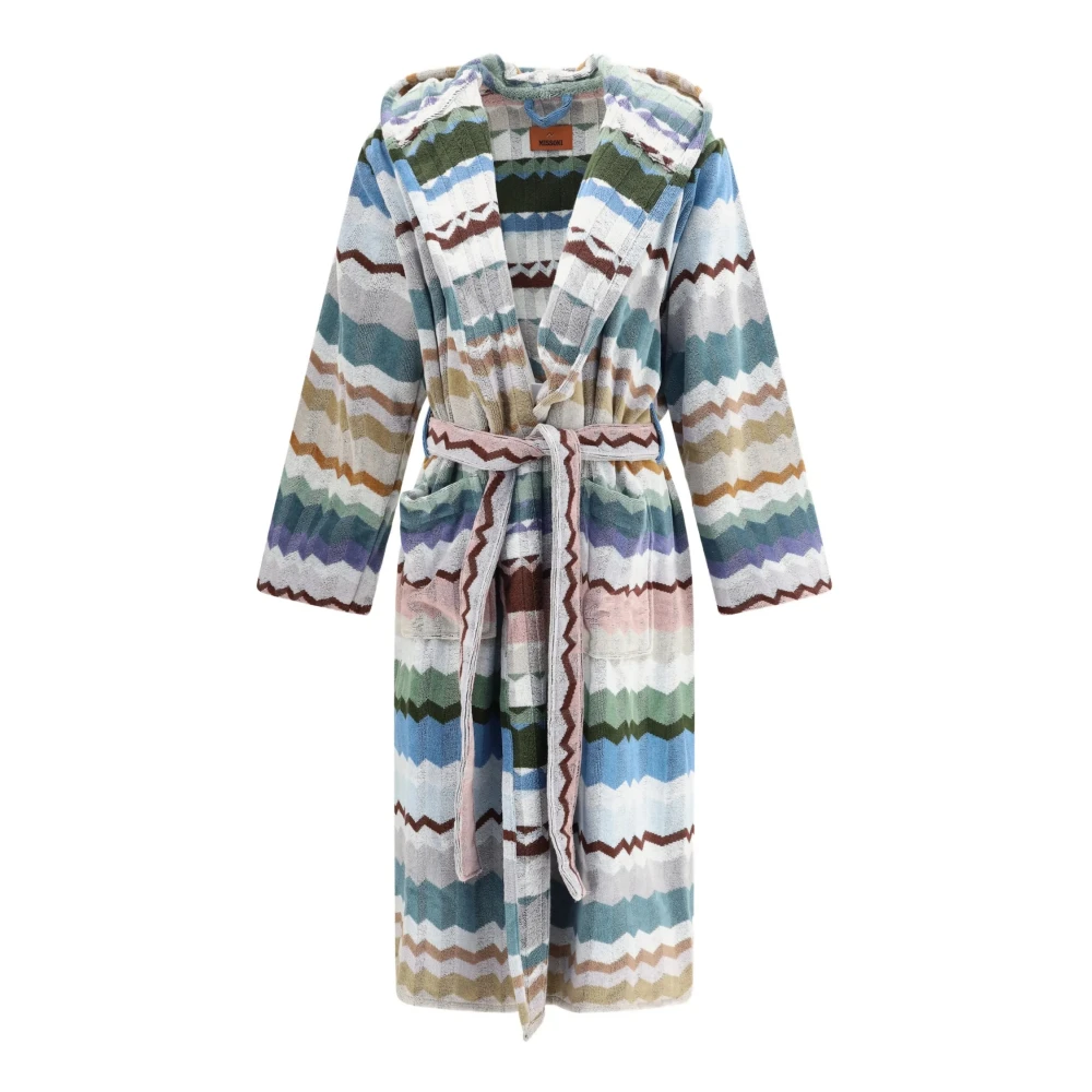 Missoni Home Best Zig Zag Cotton Terry Hooded Bathrobe - Male - Robes - Multicolor - S - Nightwear & Lounge